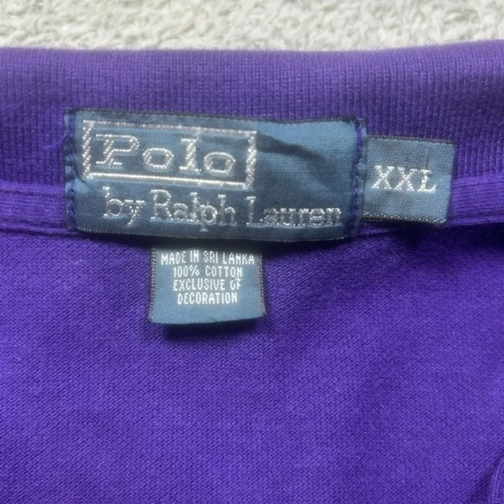 Vintage Polo Ralph Lauren Shirt Men's 2XL Purple NO PONY Casual Short Sleeve Y2K